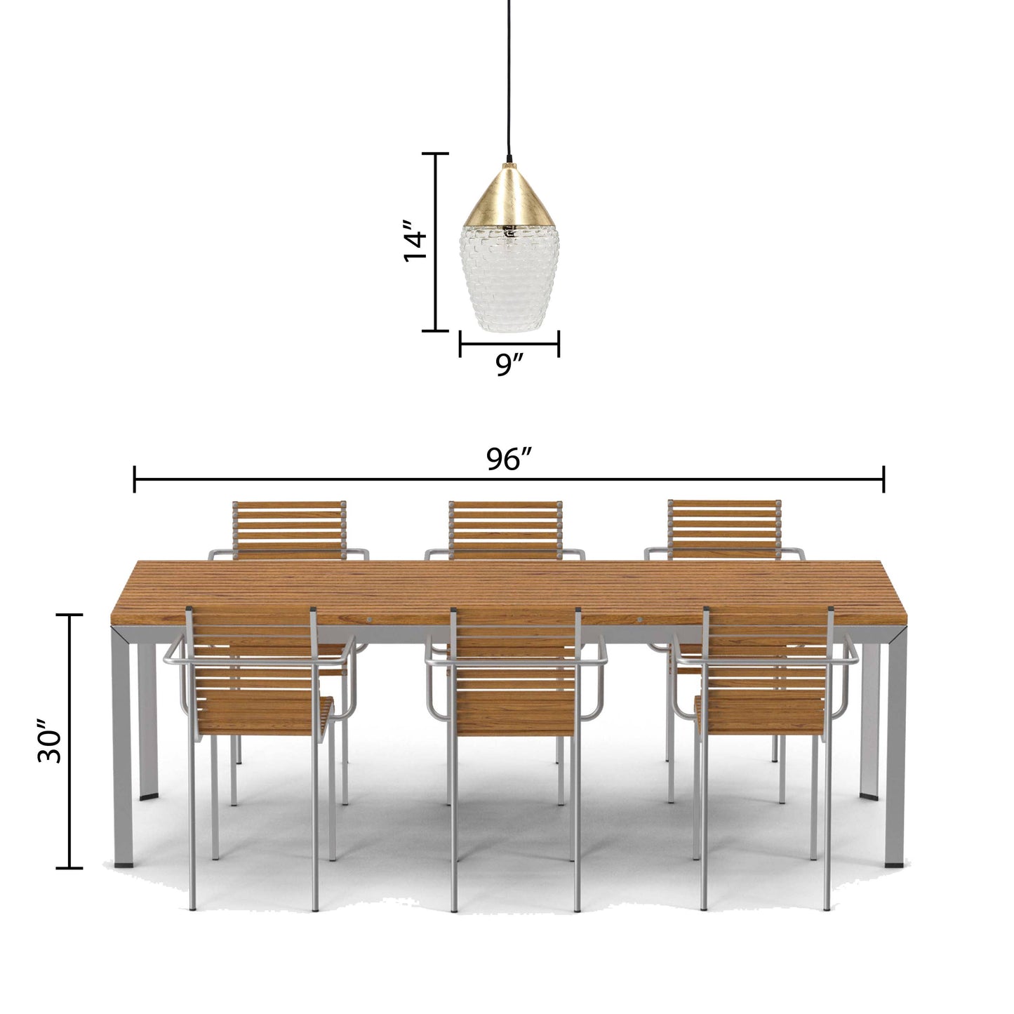 14"H Kaden Golden Subway 1-Light Pendant