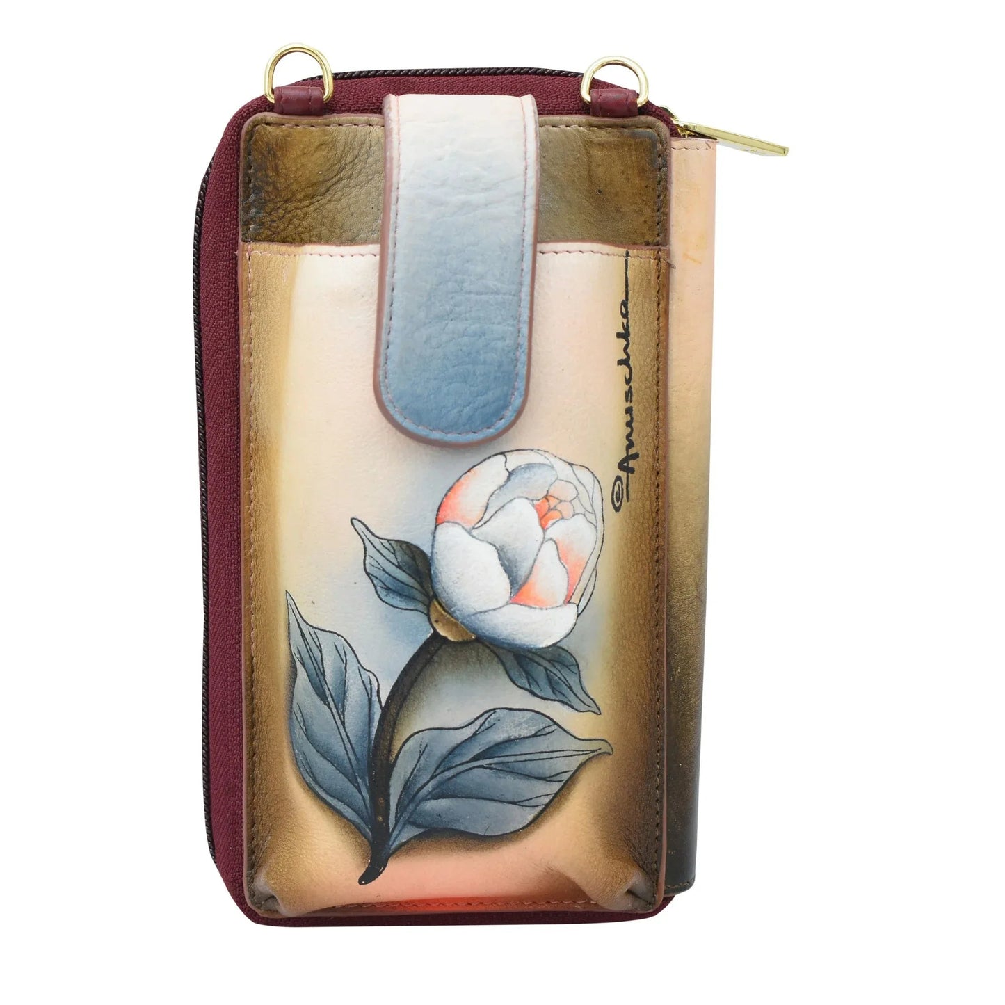 Anuschka Rose Floral Grace Phone Organizer Crossbody - 1744