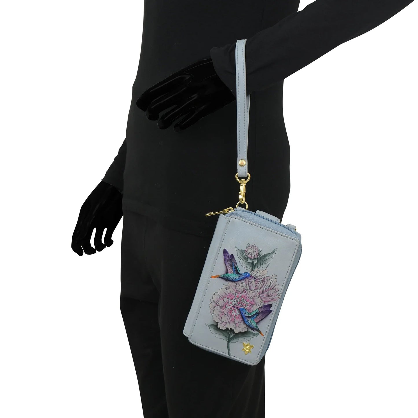 Anuschka Rainbow Hummingbirds Phone Organizer Crossbody - 1744