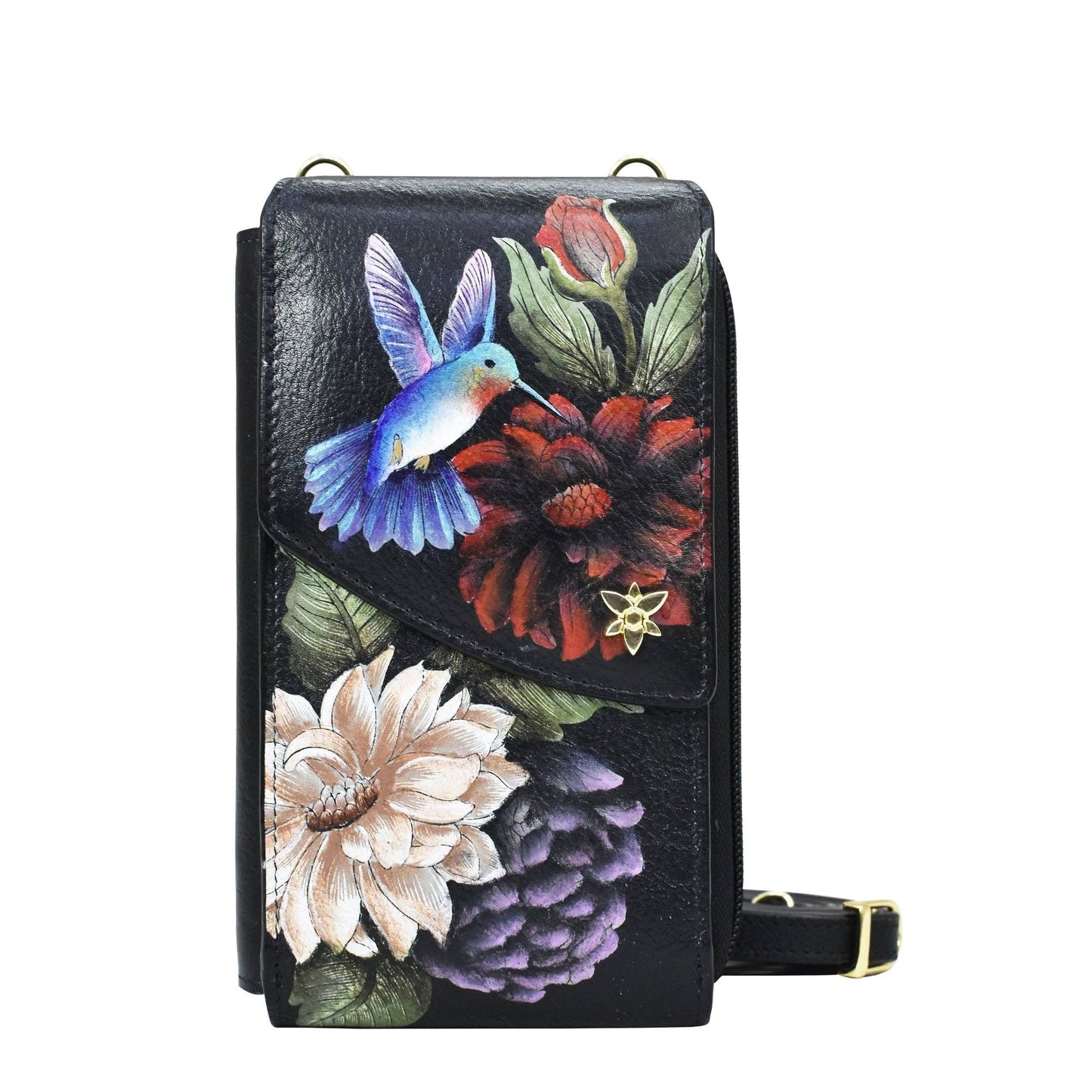 Anuschka Crossbody Phone Case - 1173-hummingbirds