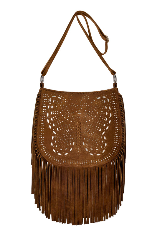 California Sister Butterfly Bag Whiskey/Silver