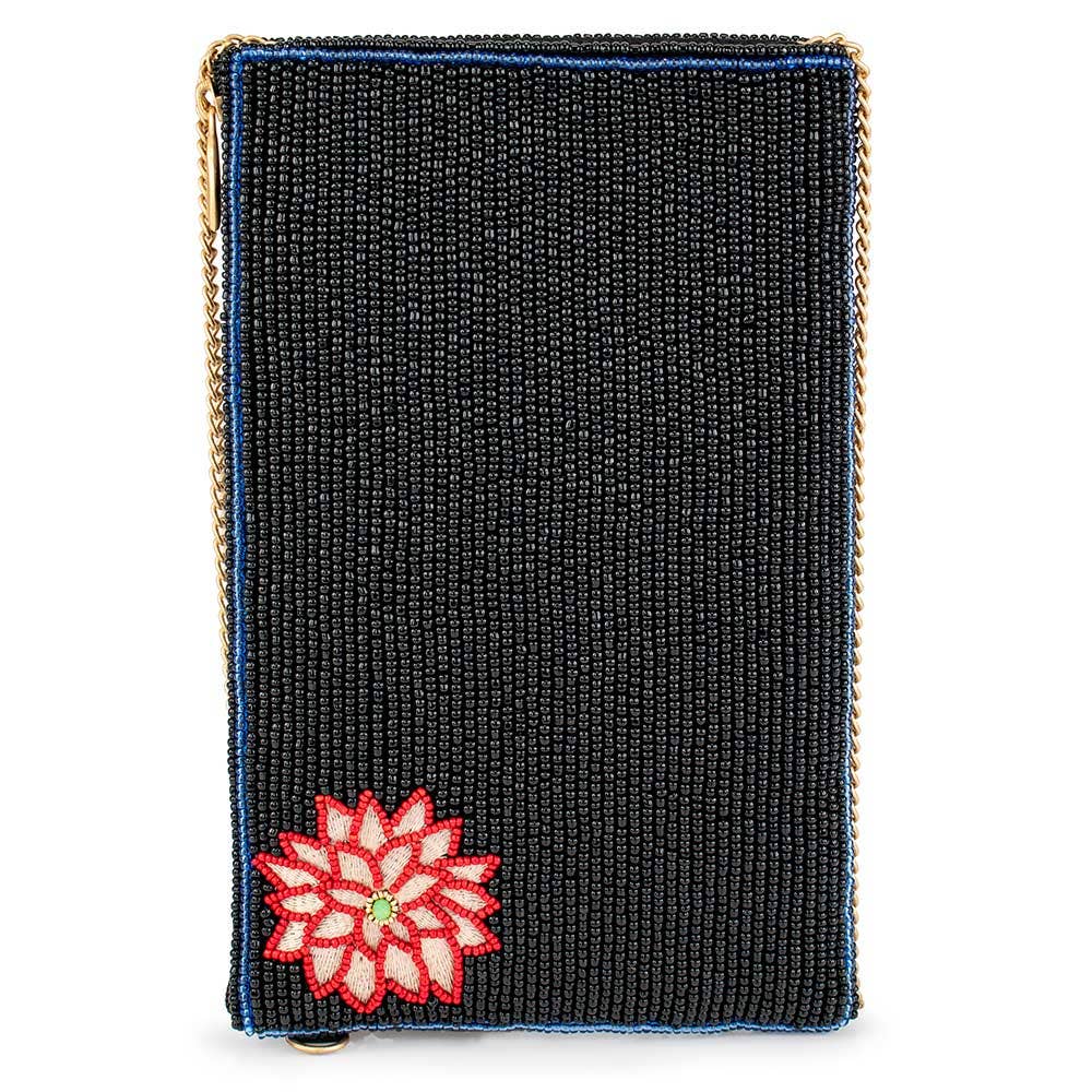 Mary Frances Ambrosia Floral Beaded Flowers Crossbody Phone Bag