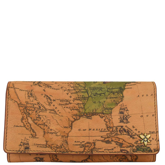 Heritage Leather Accordion Flap Wallet - 1975