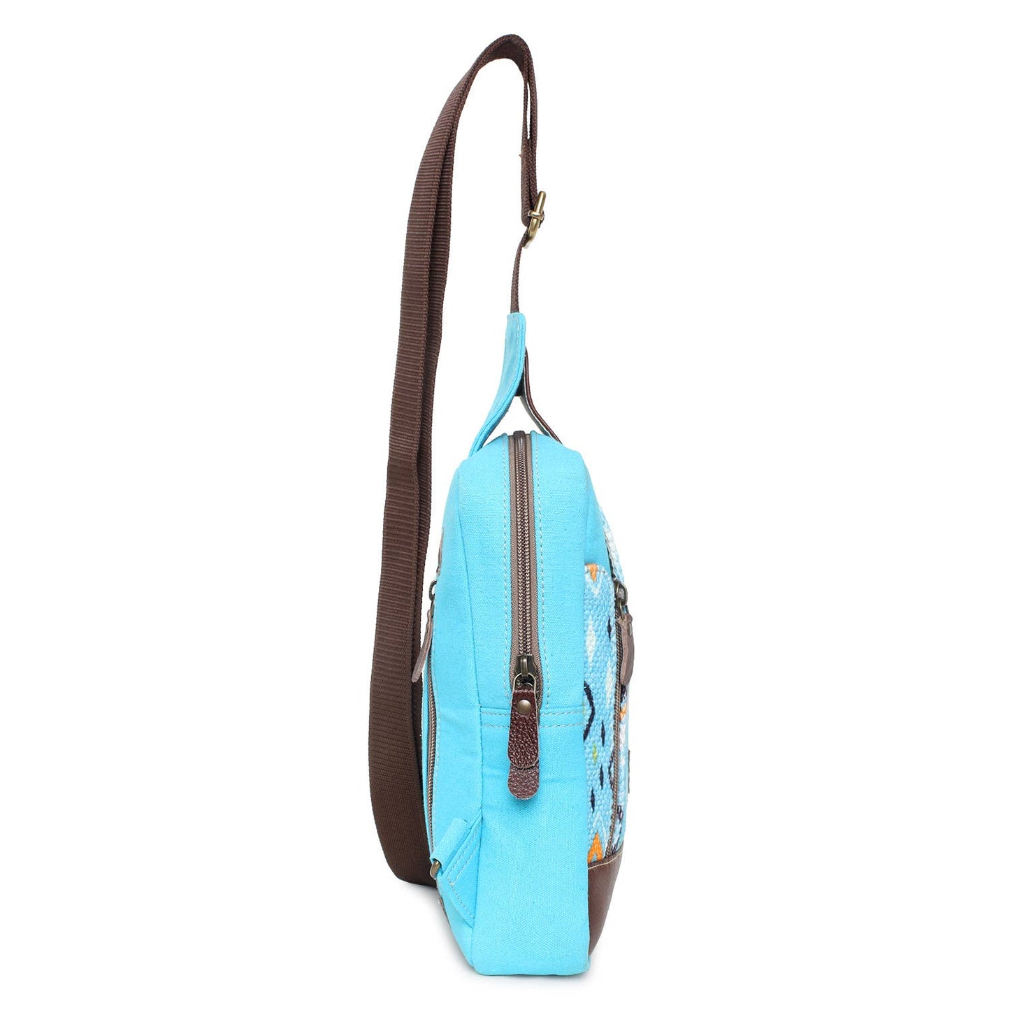 Turquoise Blue Upcycled Sling Bag
