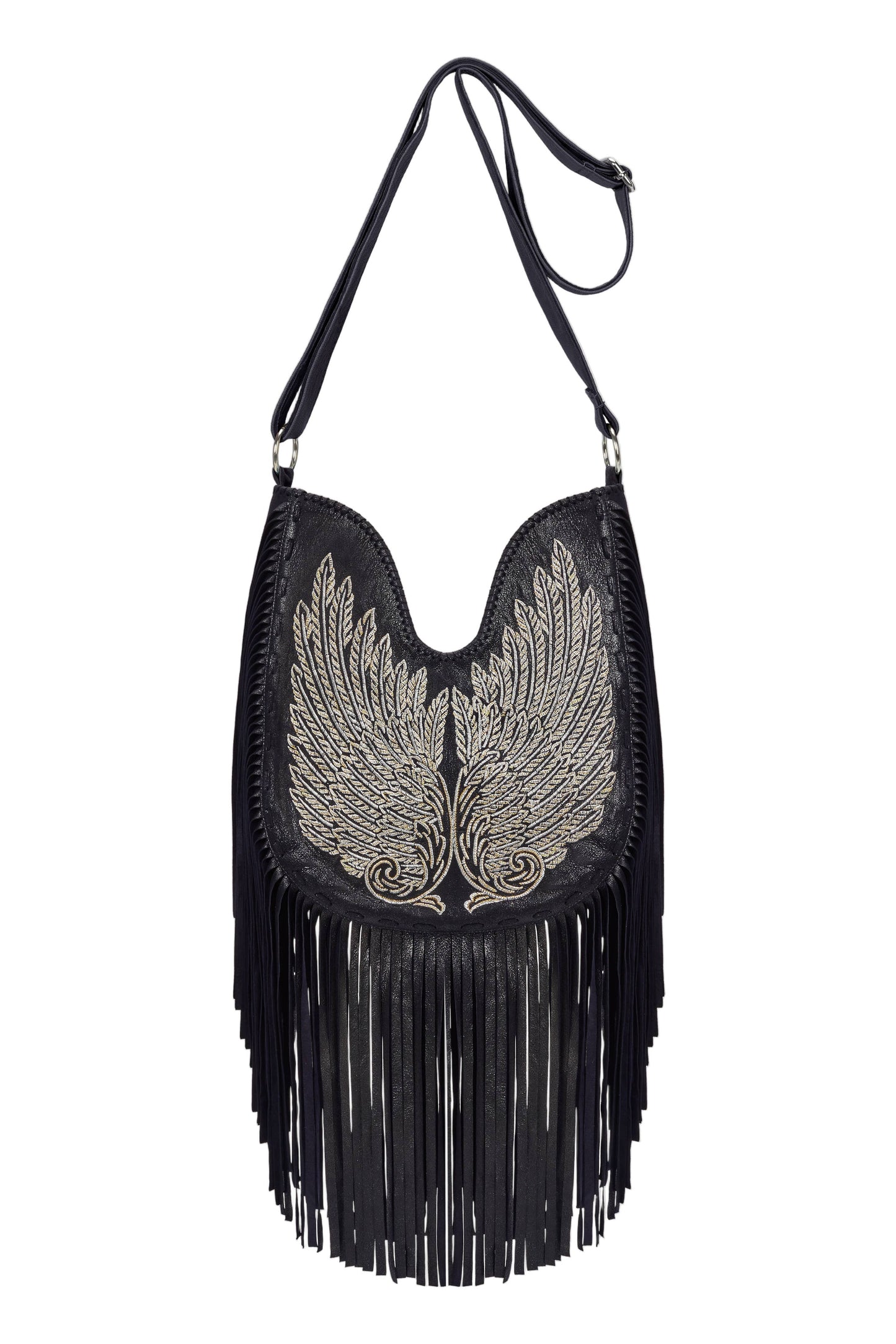 Fly Away With Me Embroidery Bag Metallic Navy/Silver