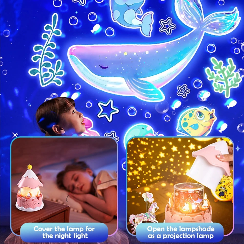 Creative Atmosphere Starry Sky Lights Music Box-various scenes night light