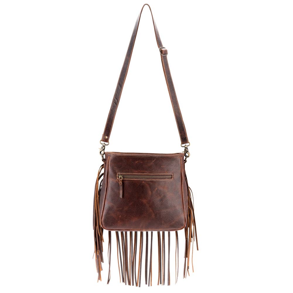 Full Grain Leather & Acid Wash Cowhide Shoulder Bag -Women's