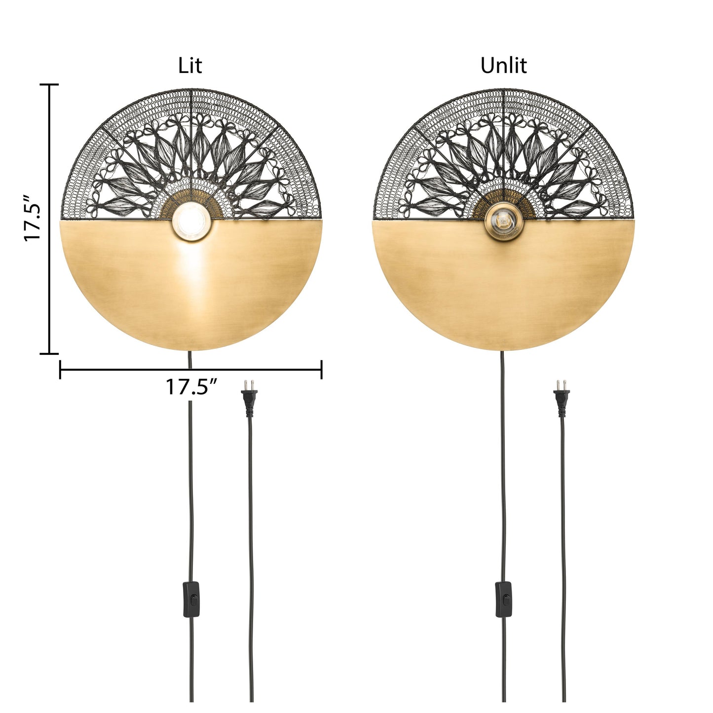 17.5"H Quintin Modern Indoor Plug In Wall Sconce