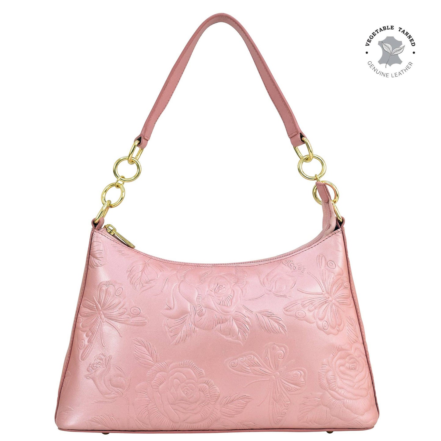 Anuschka Hobo With Chain Strap - 707 Pink