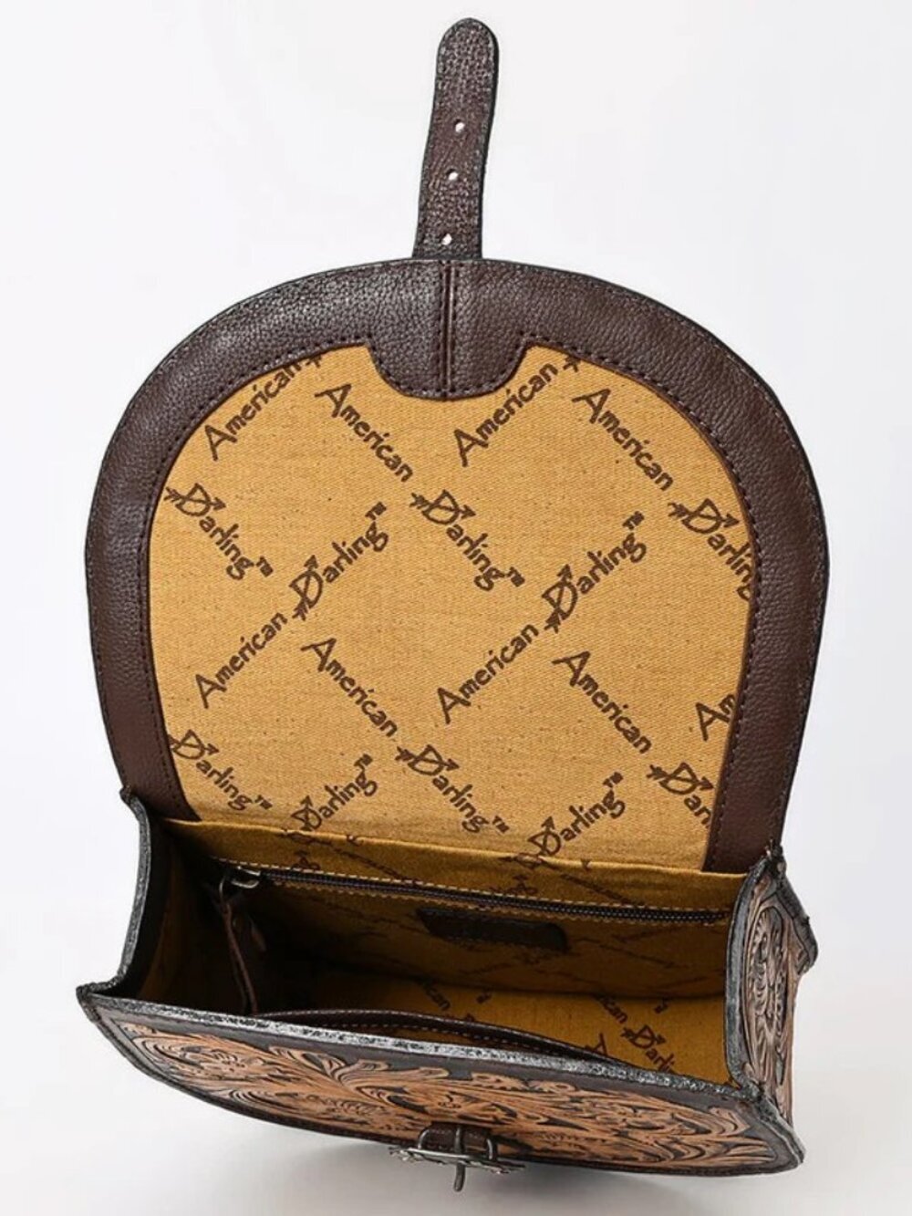American Darling Heritage Bloom Hand tooled floral Crossbody Satchel
