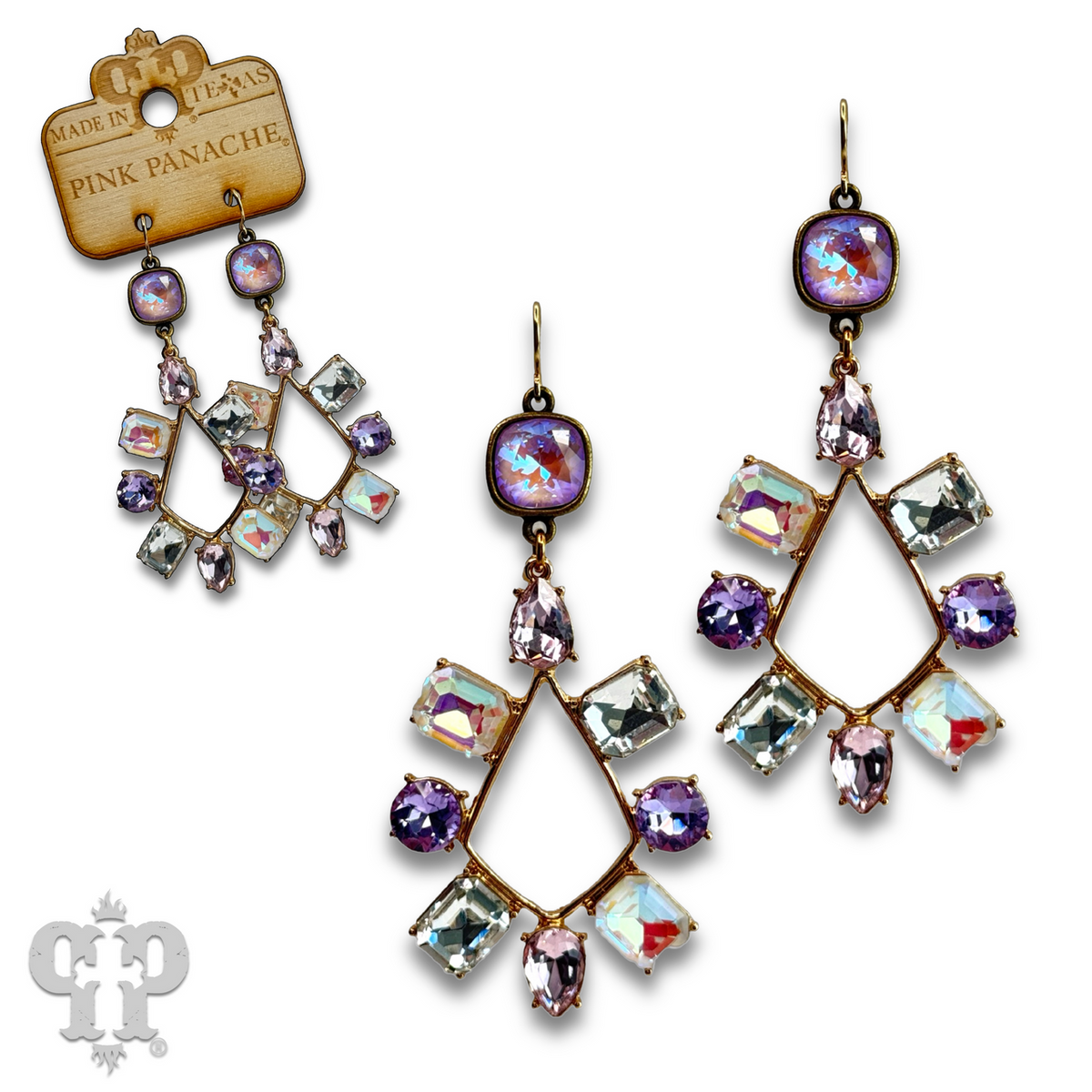 Rhinestone chandelier teardrop earring with Austrian crystal
