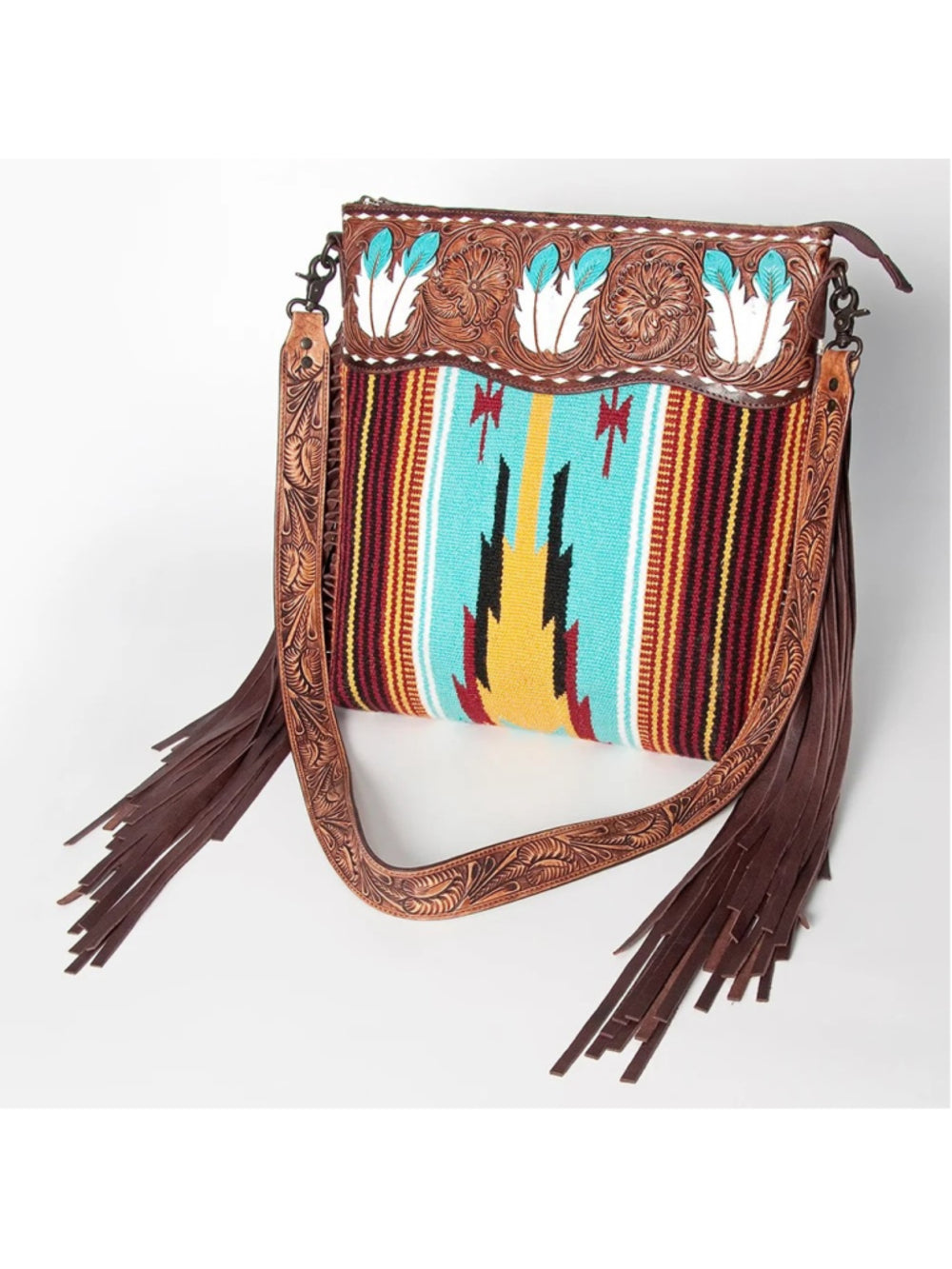 American Darling Feather Canyon Fringe Saddle Blanket and Leather Crossbody