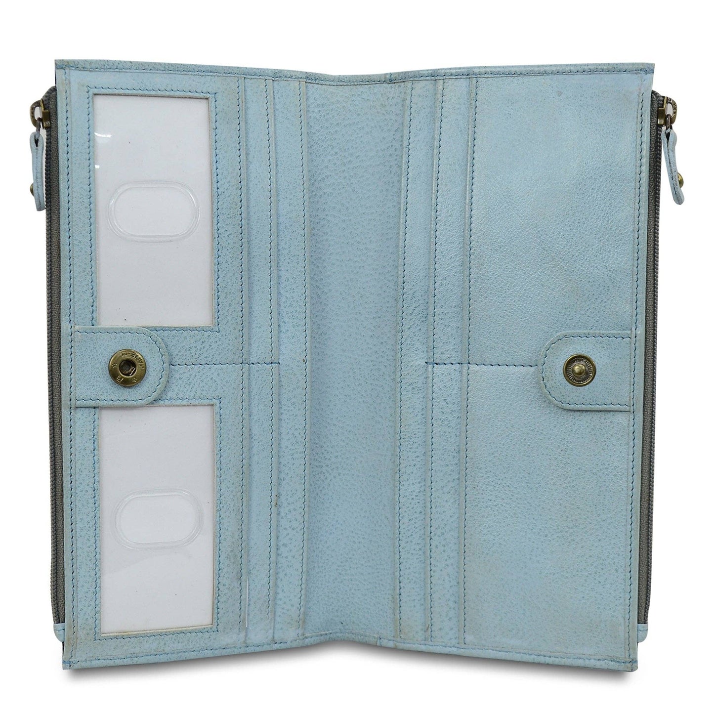 Hand-Painted Leather Two Fold RFID Wallet - 1171