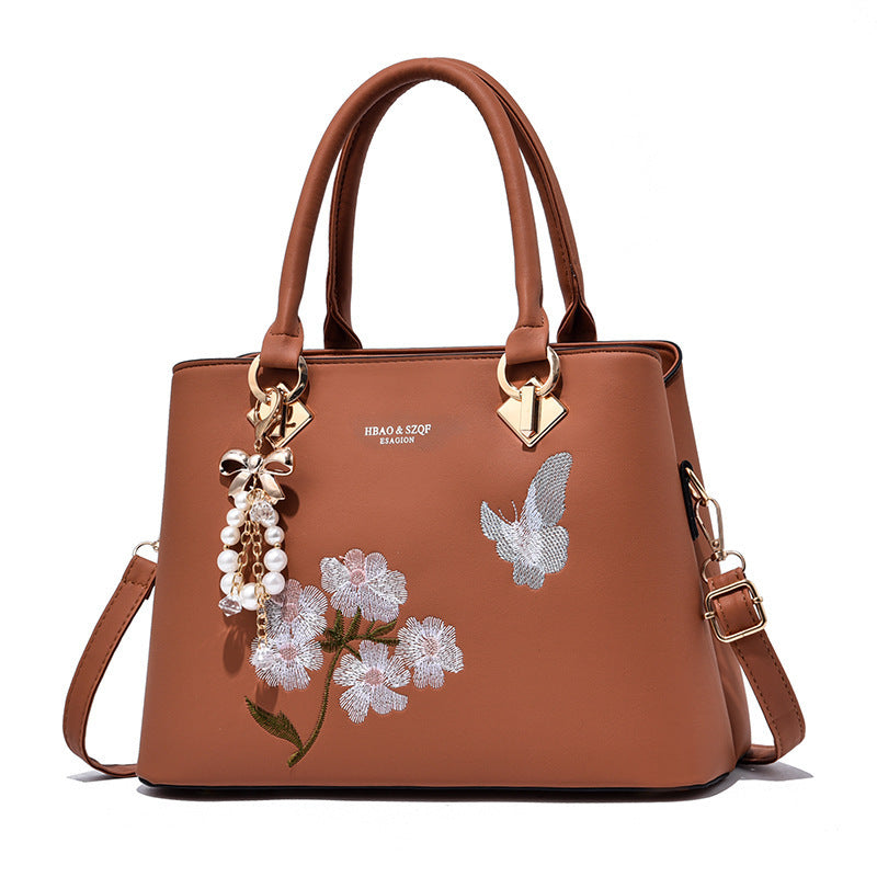 "The Flower Butterfly"  Embroidered Satchel handbag