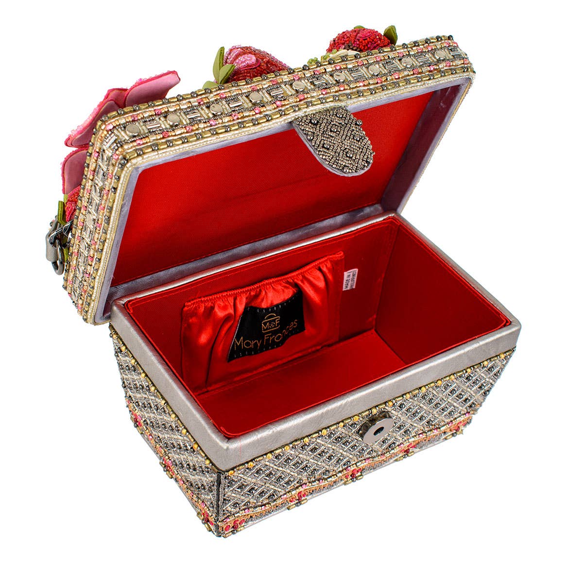 Berry Beautiful Top Handle Beaded Strawberry Basket Bag