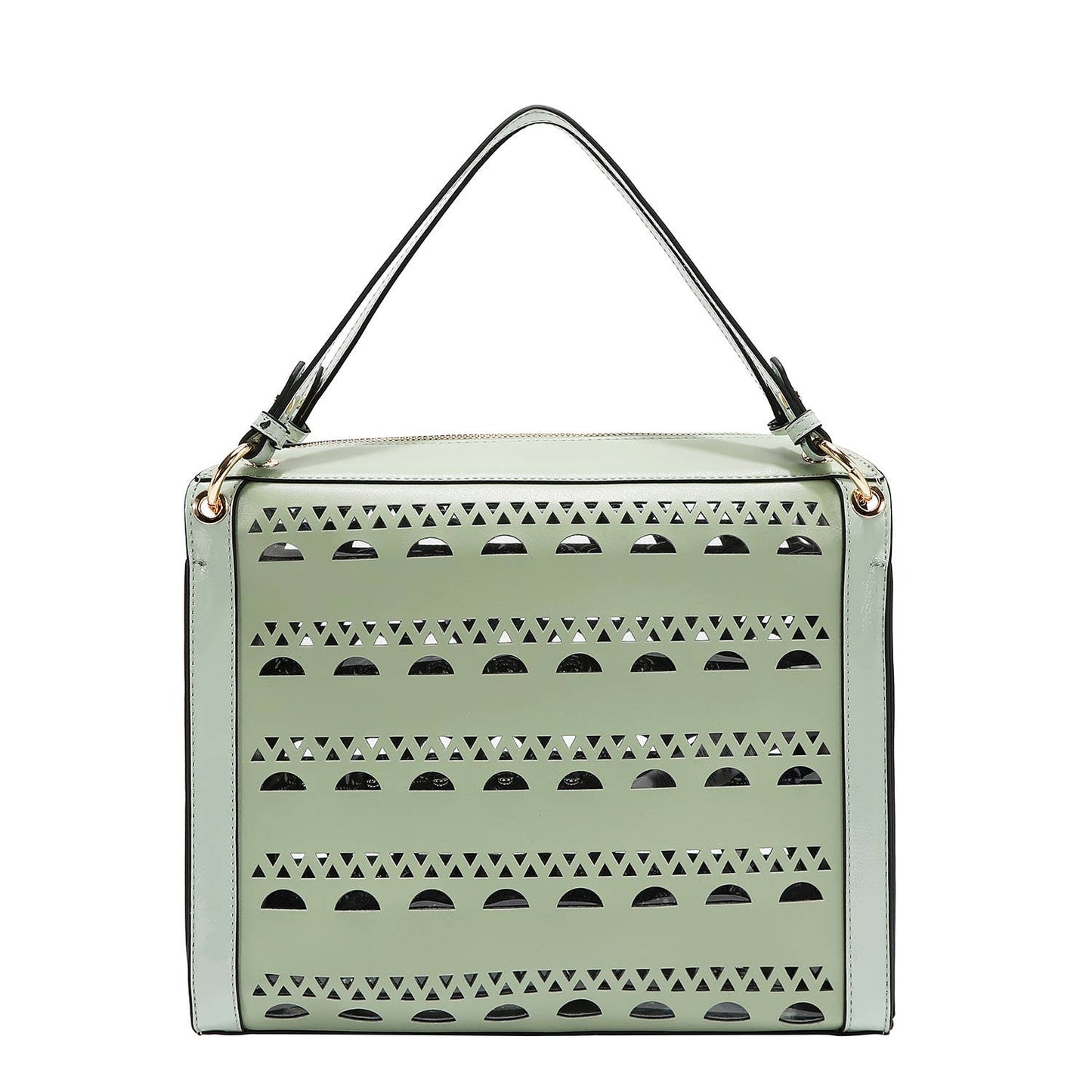 SILVER POP STUD SATCHEL BAG