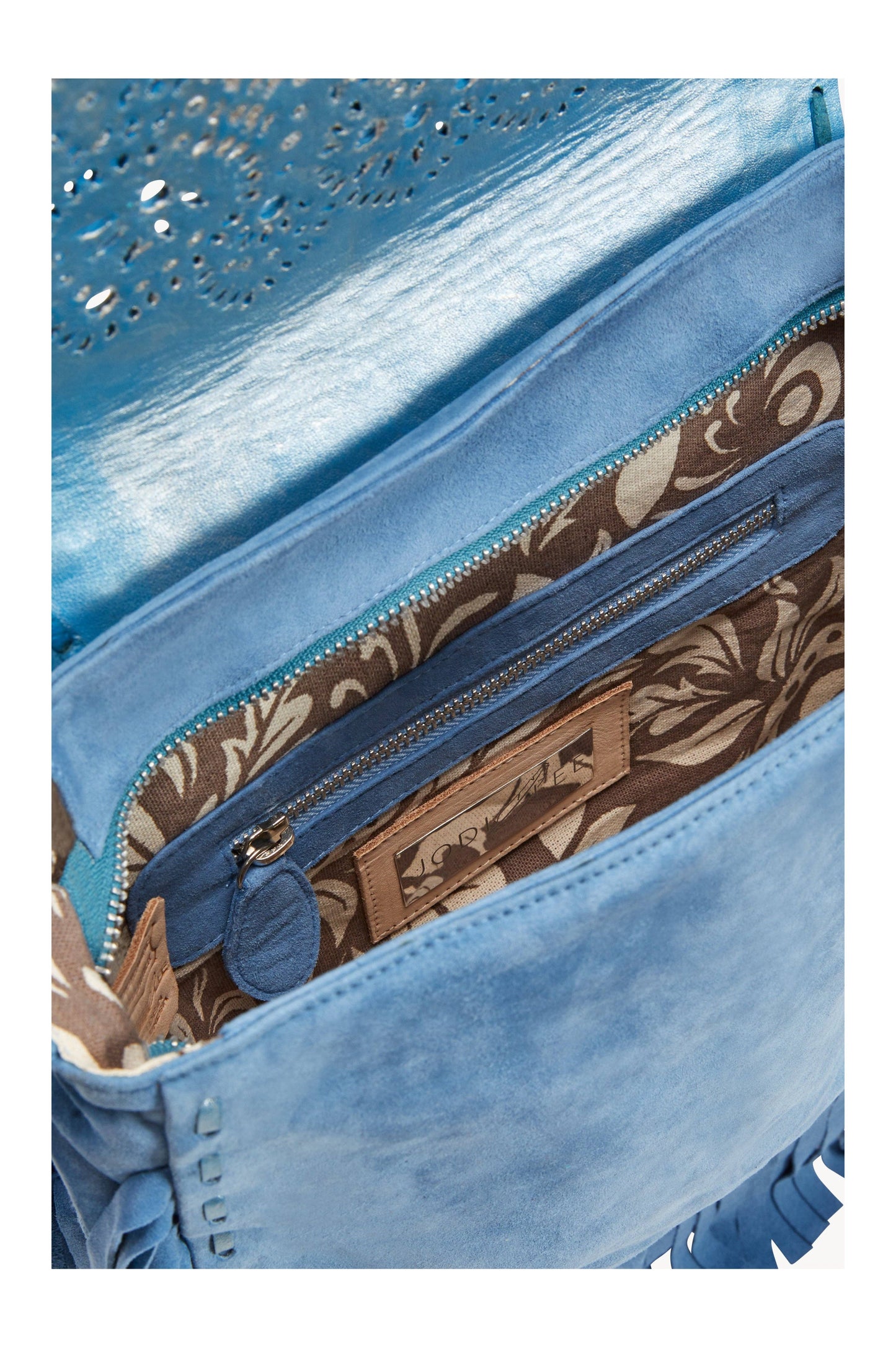 Deus Cut-Out Bag Metallic Denim
