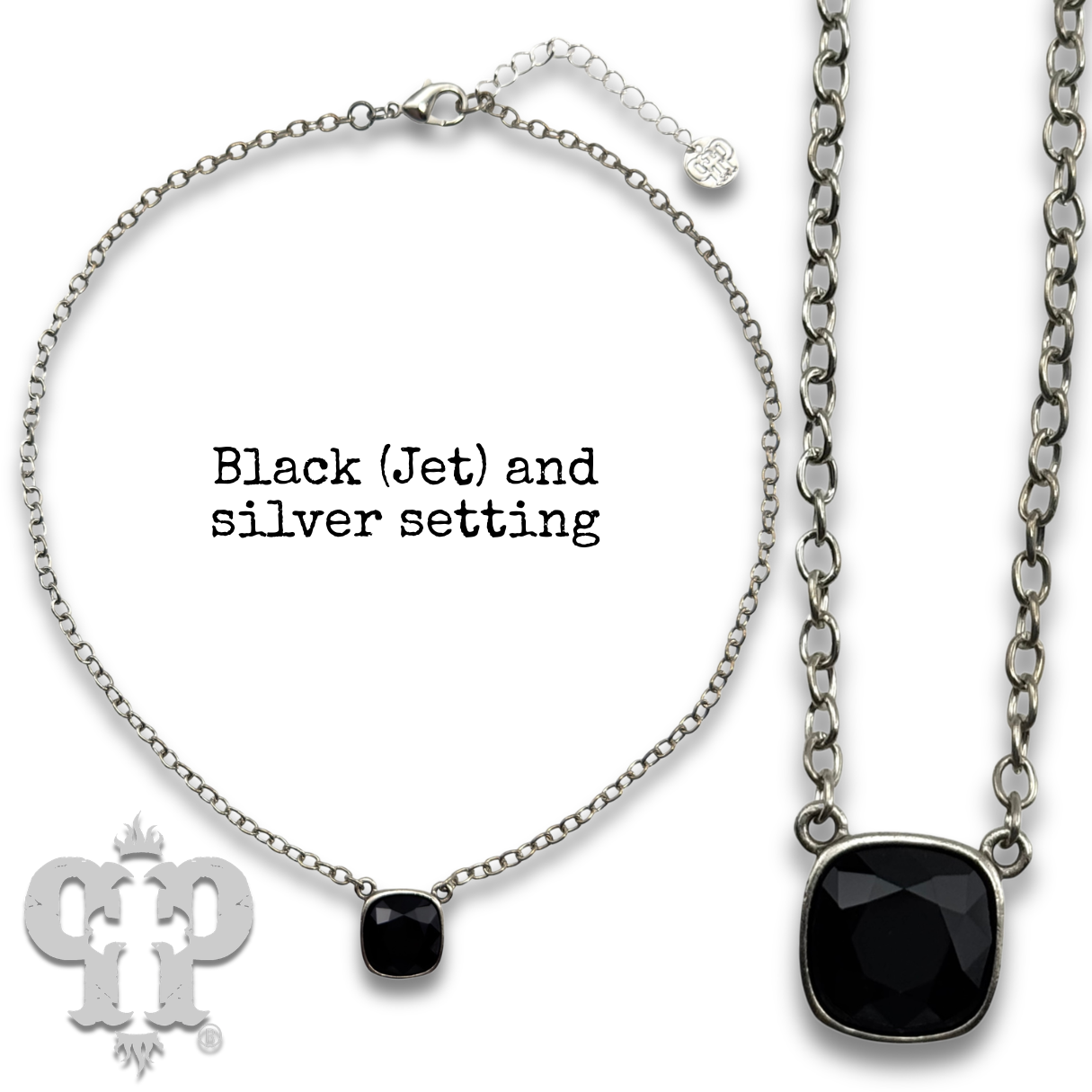 Square crystal from Swarovski® chain necklace, 12mm