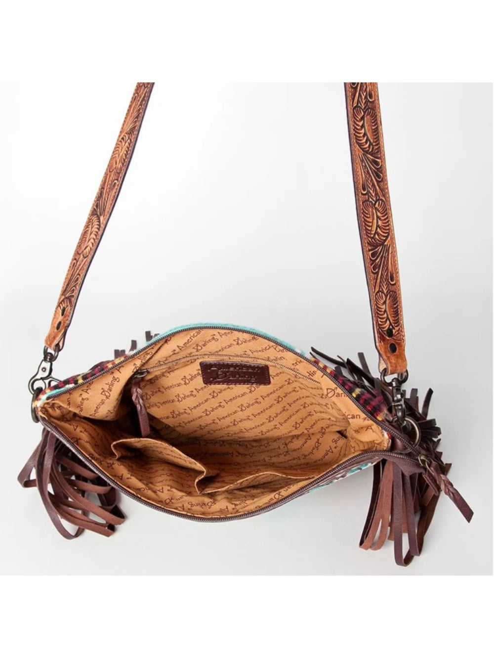 American Darling Feather Canyon Fringe Saddle Blanket and Leather Crossbody
