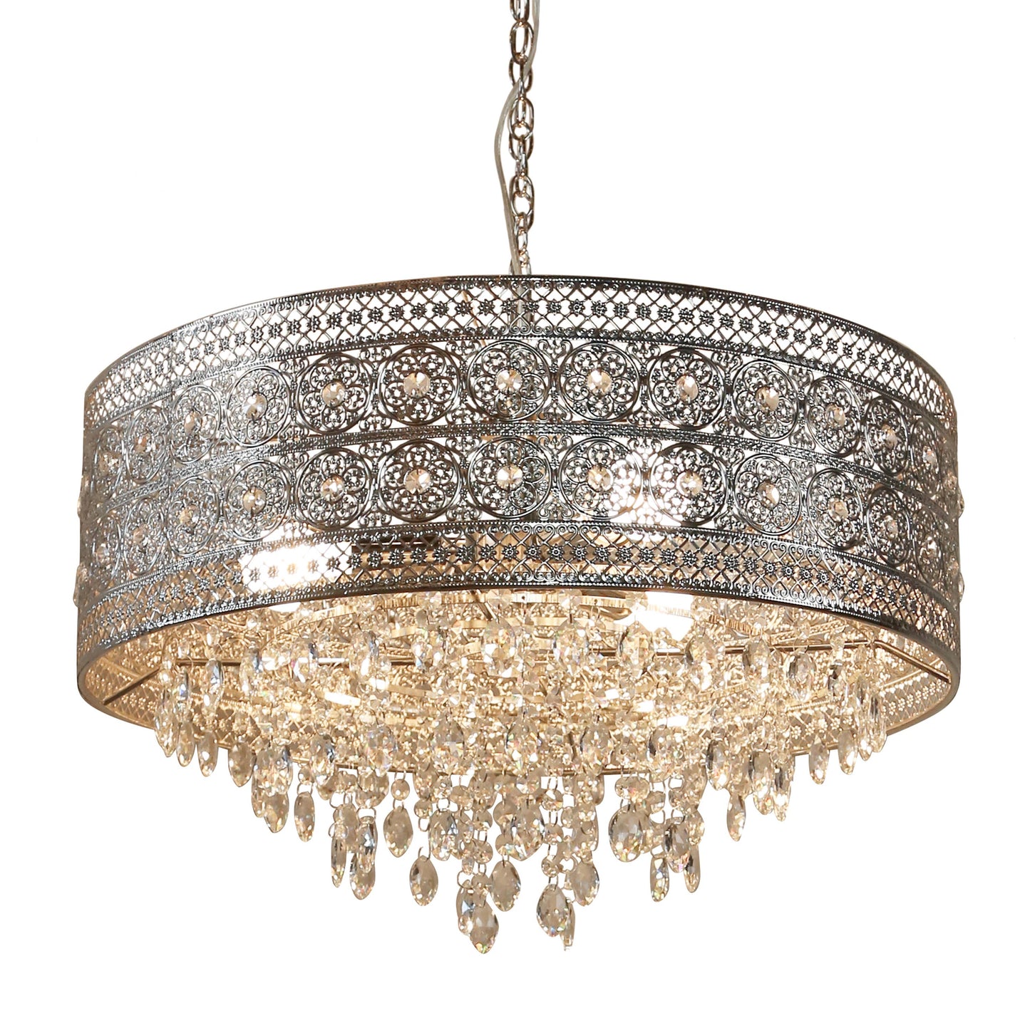 24"W Harley Polished Nickel 3-Light Chandelier