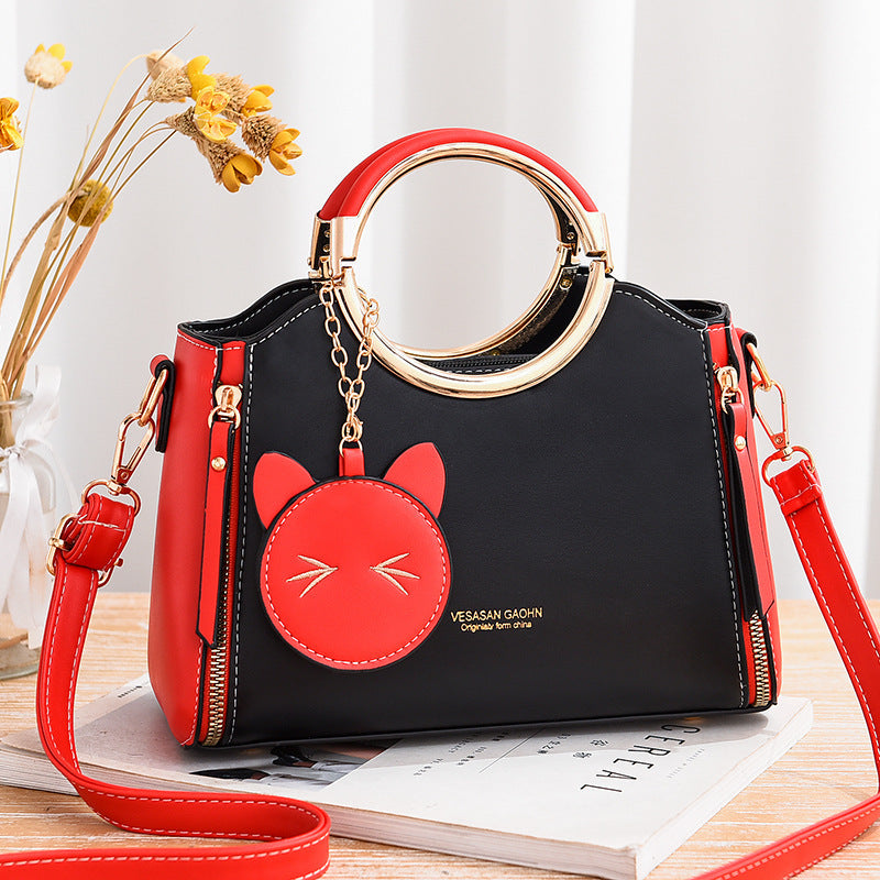 The lucky cat  Women's Single Shoulder Leaning Handbag