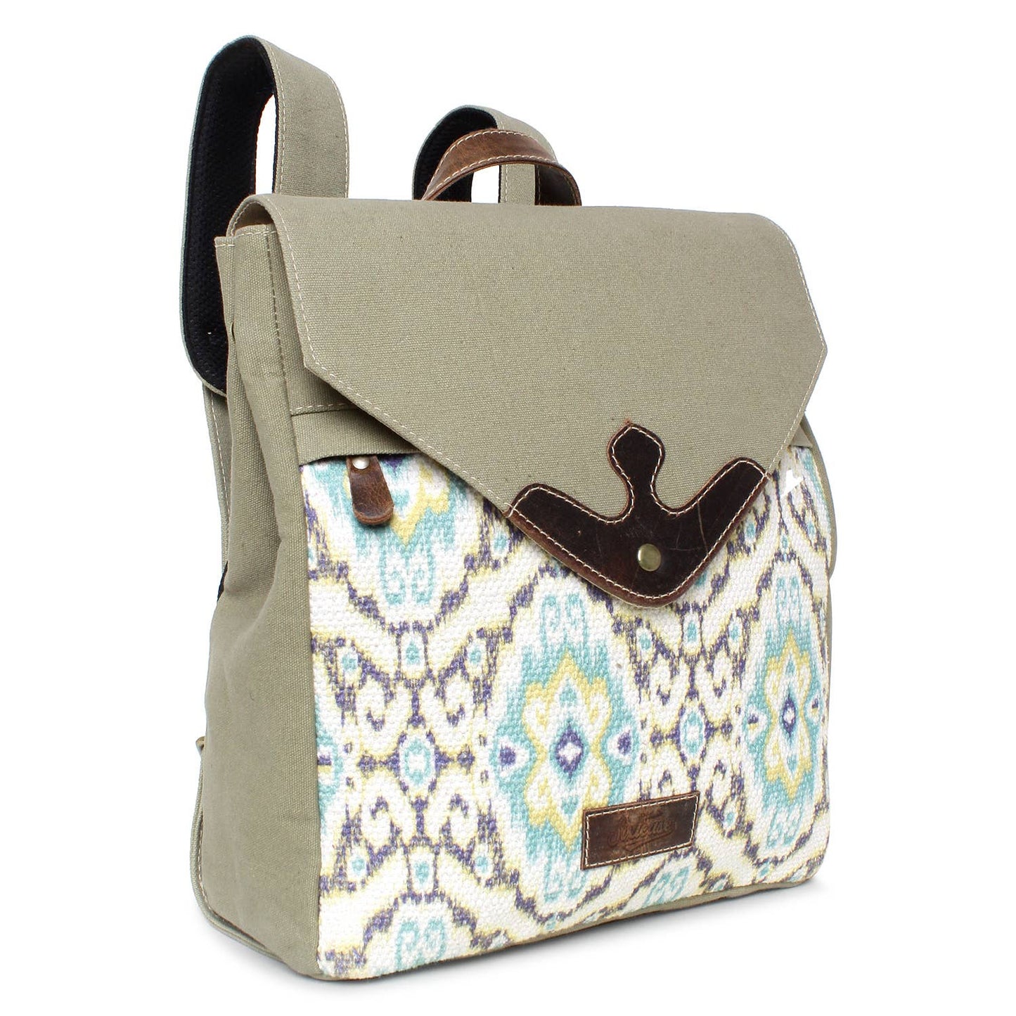 Sage and Teal Upcycled Back Pack