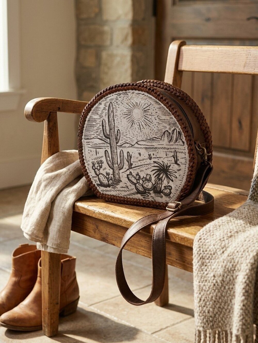 American Darling Desert Sketch Round Crossbody