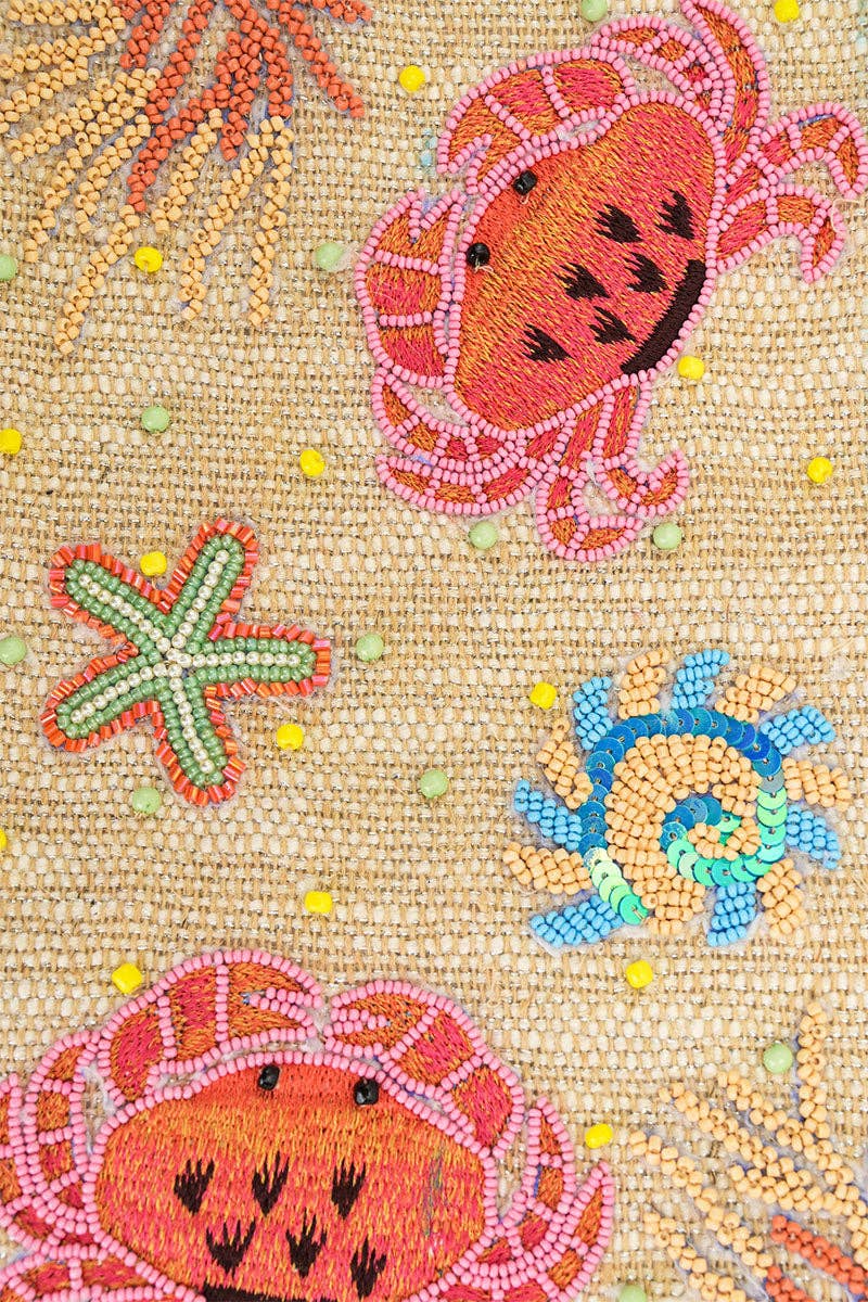 America & Beyond Crab Shell Embelished Boat Tote