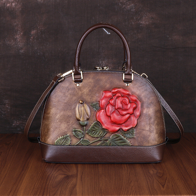 "Every Rose has a thorn"  Retro embossed handbag