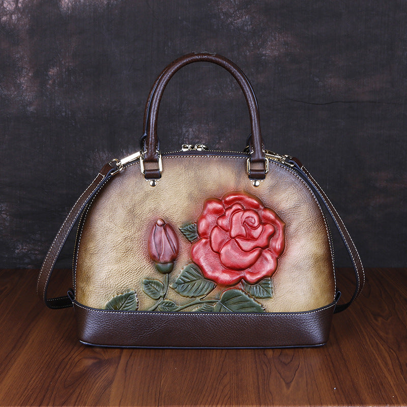 "Every Rose has a thorn"  Retro embossed handbag