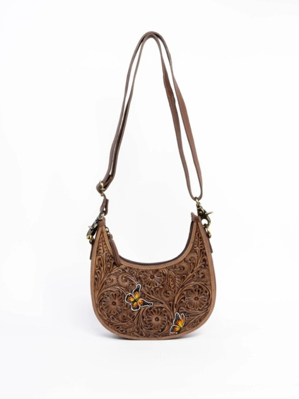 Boho Embossed Butterfly Crossbody