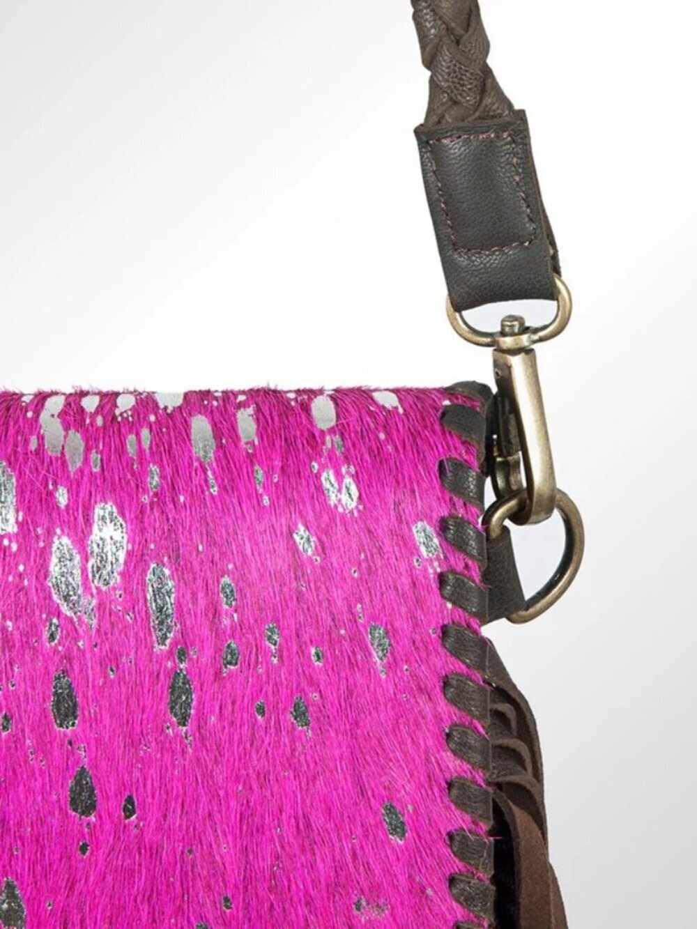 American Darling Pink Neon Nights Fringe Crossbody Bag