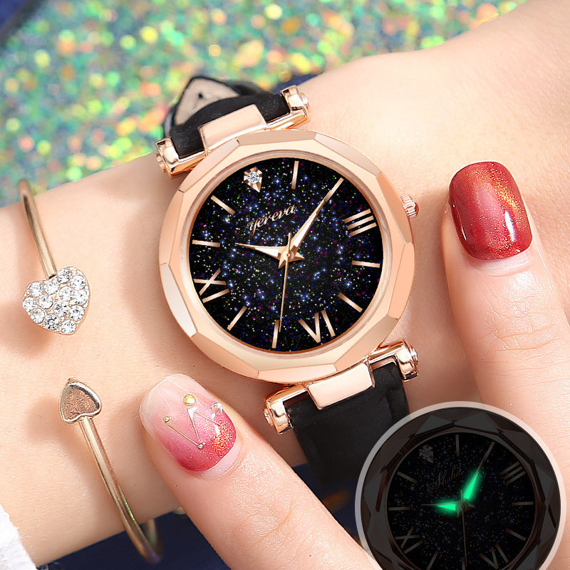 Luminous diamond star watch