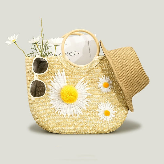 Little Daisy Straw Handbag