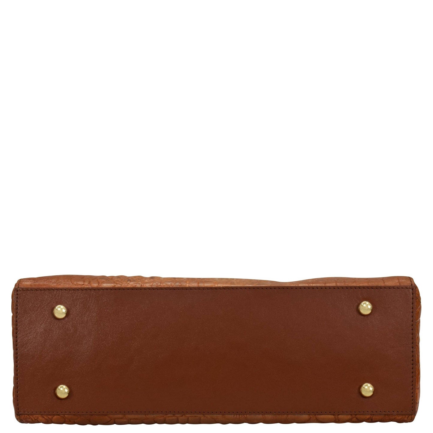 Anuschka Wide Organizer Satchel - 695- brown croc embossed