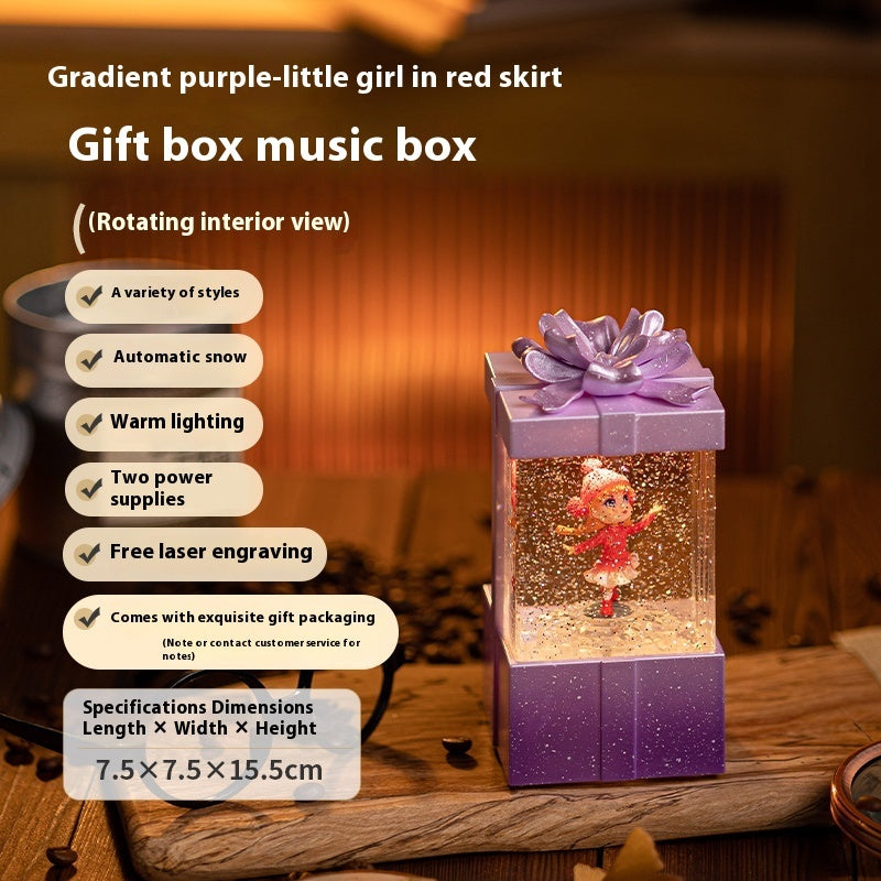 Resin Glass Rotatable Children's Day Music Box Music Box