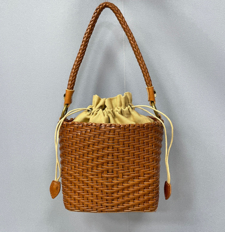 "The Element"  Retro Cowhide Weave Vintage Handbag
