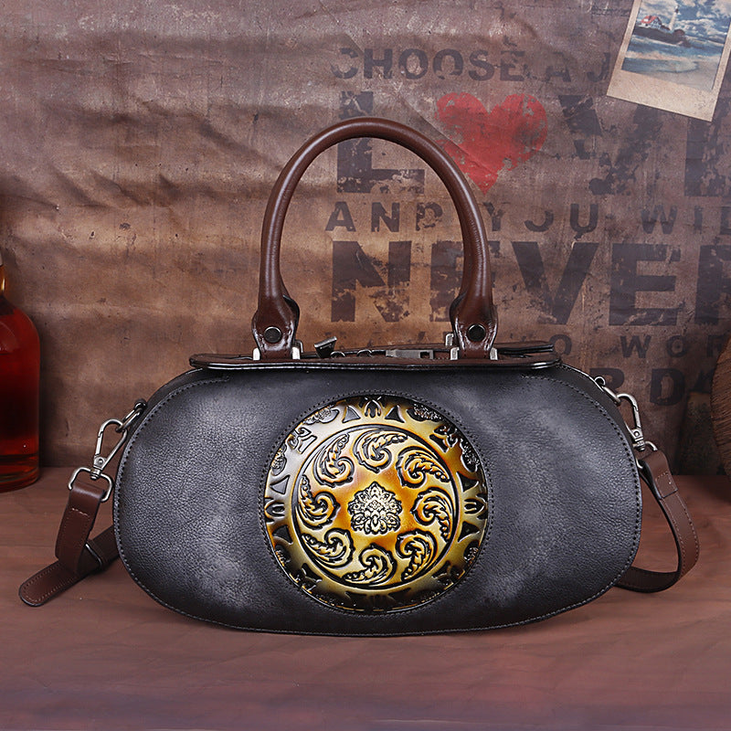 "The Sassy Lady" Cowhide embossed dumpling bag