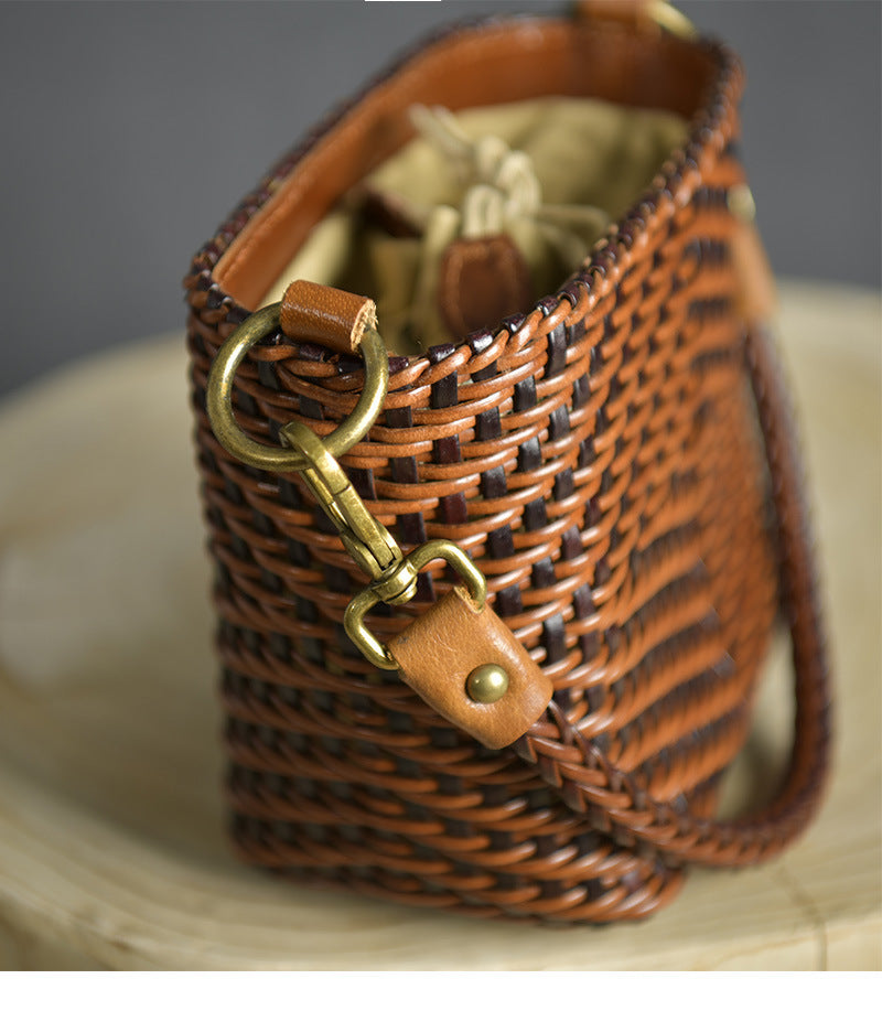 "The Element"  Retro Cowhide Weave Vintage Handbag