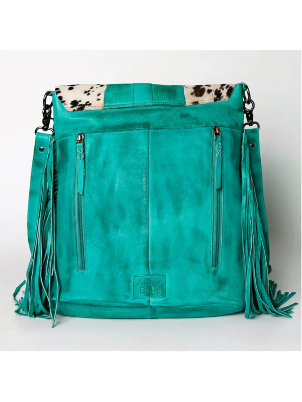American Darling Turquoise Canyon Treasure Cowhide Fringe Crossbody