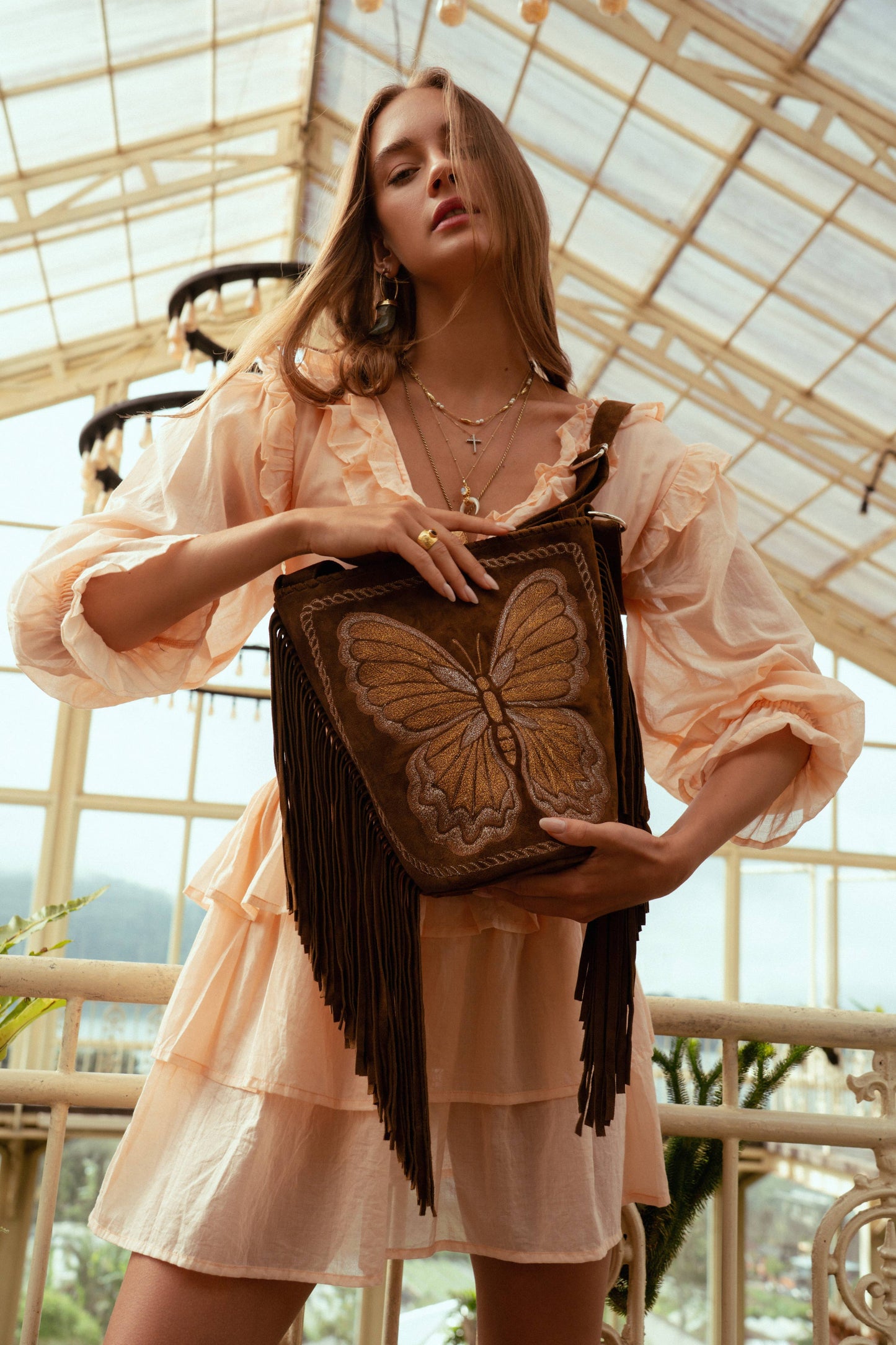 California Sister Embroidery Bag Whiskey