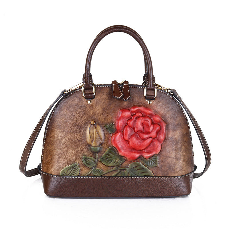 "Every Rose has a thorn"  Retro embossed handbag