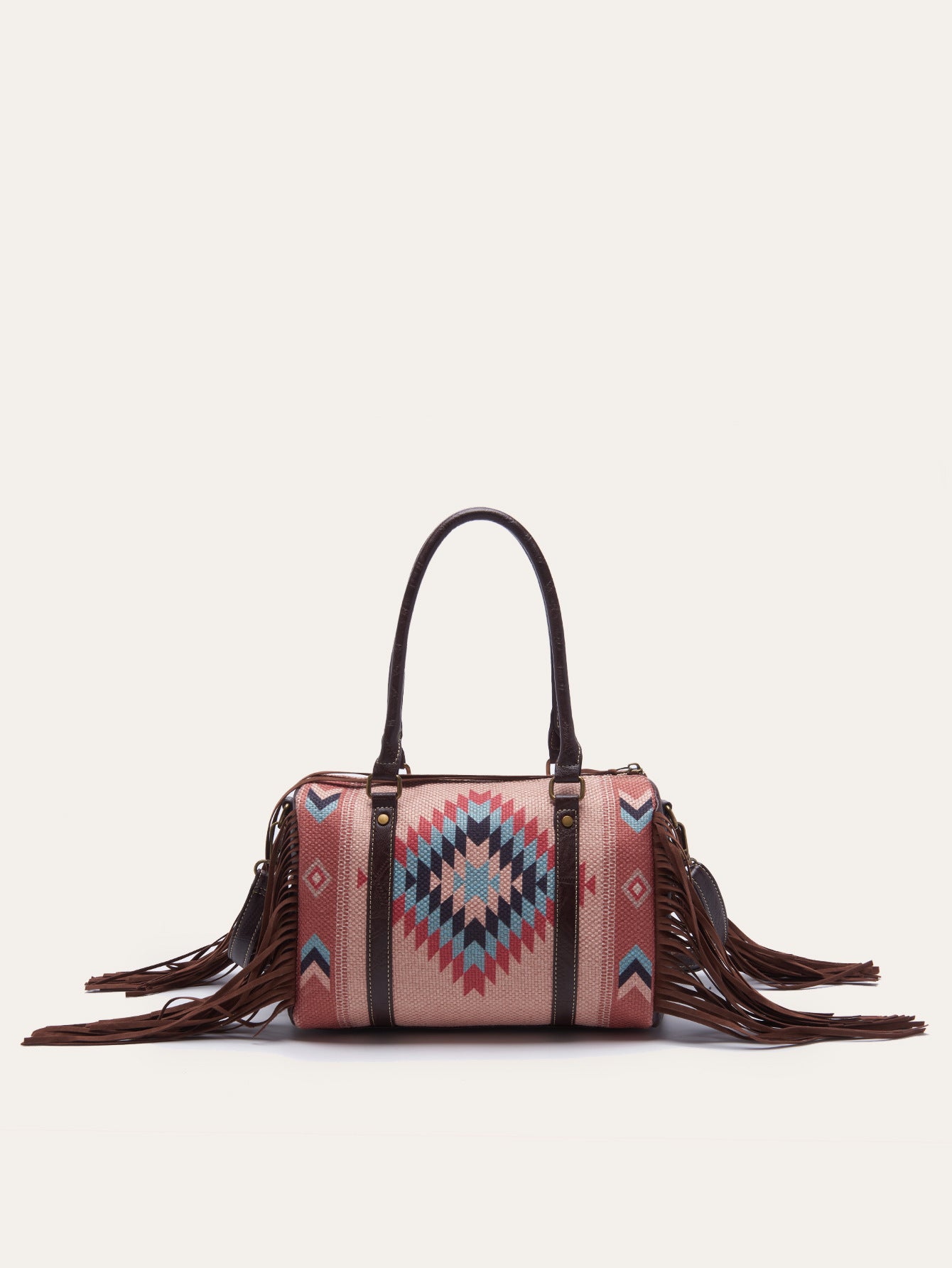 "The Boho Cowgirl" Cotton And Linen Fringe Shoulder Handbag