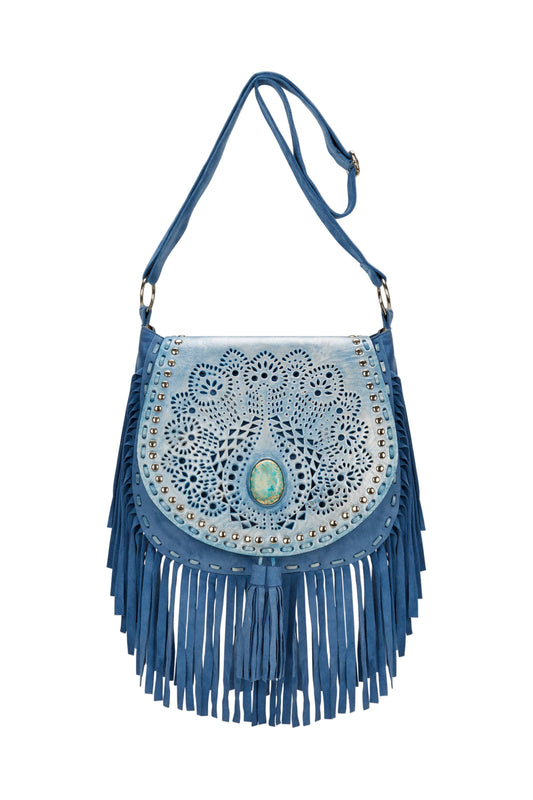Deus Cut-Out Bag Metallic Denim
