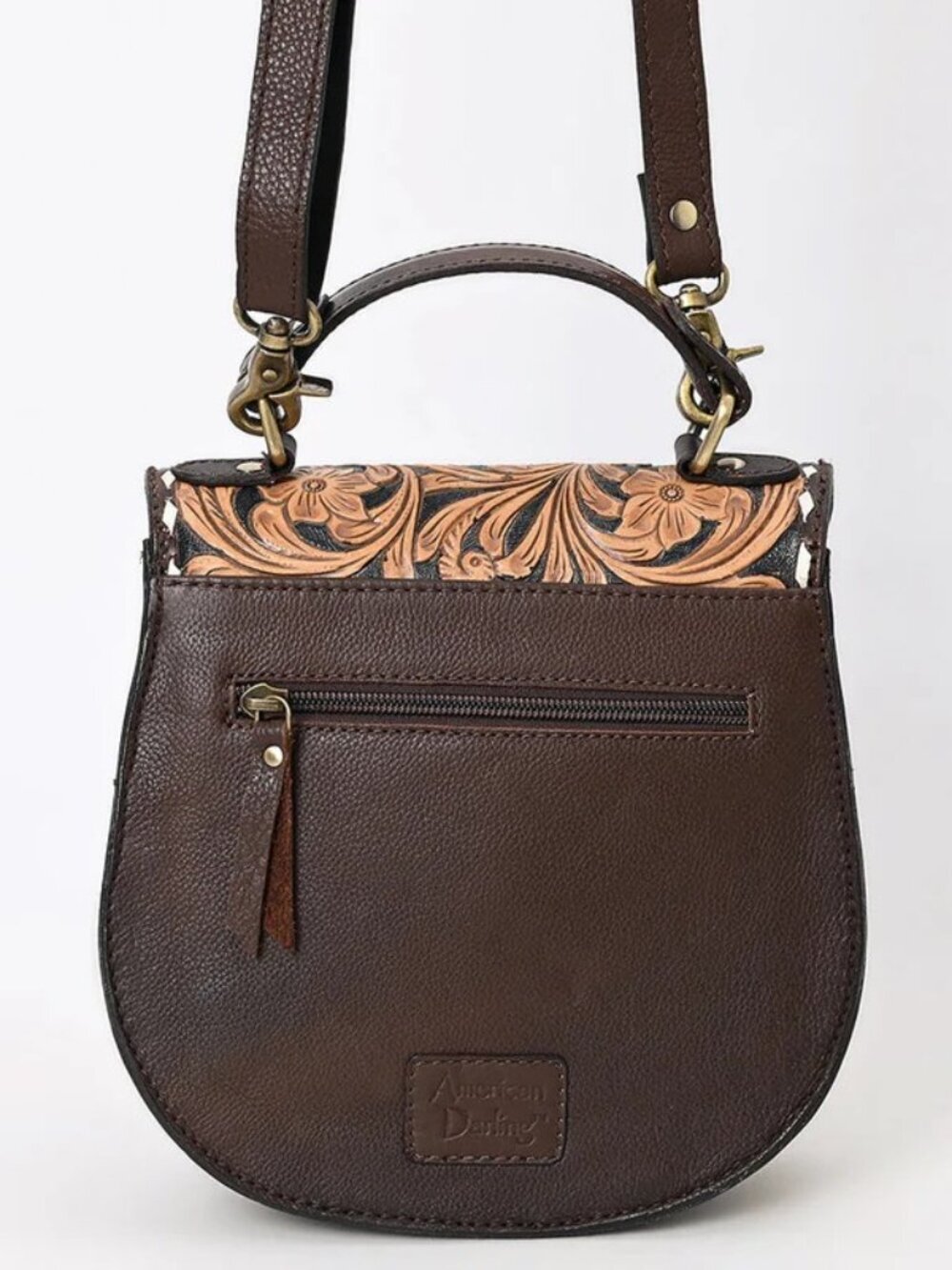 American Darling Heritage Bloom Hand tooled floral Crossbody Satchel