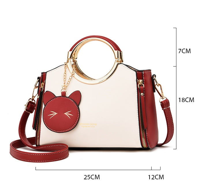 The lucky cat  Women's Single Shoulder Leaning Handbag