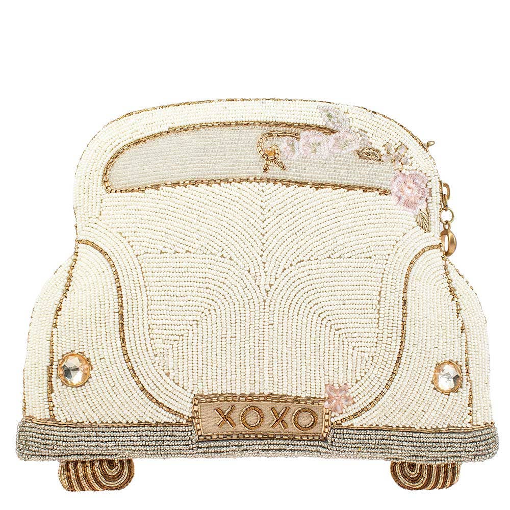 Mary Frances Just Married Beaded Car Image Crossbody Handbag