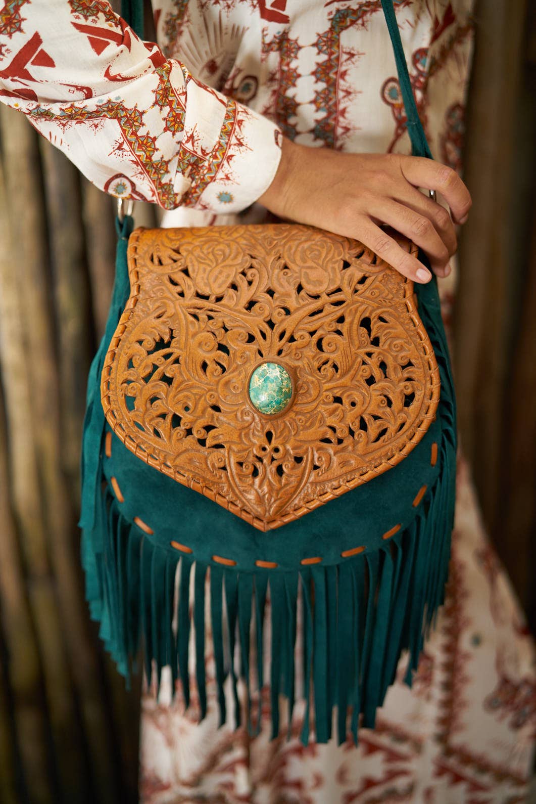 Delilah Bag Antique Tan/Jade Green