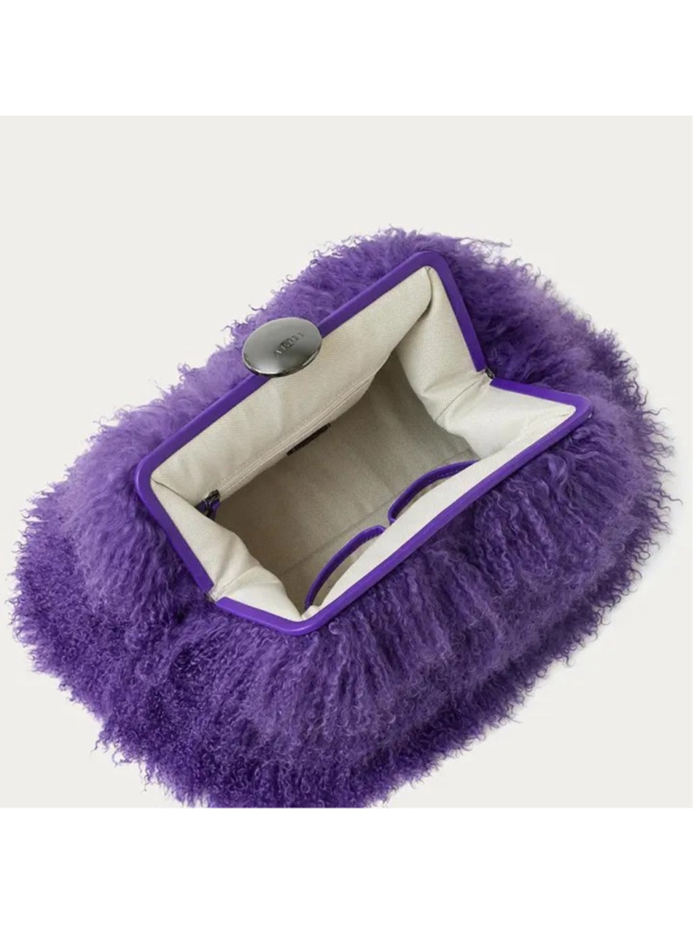 Aimee Kestenberg Full Circle XI Clutch in Royal Purple Mongolian Shearli