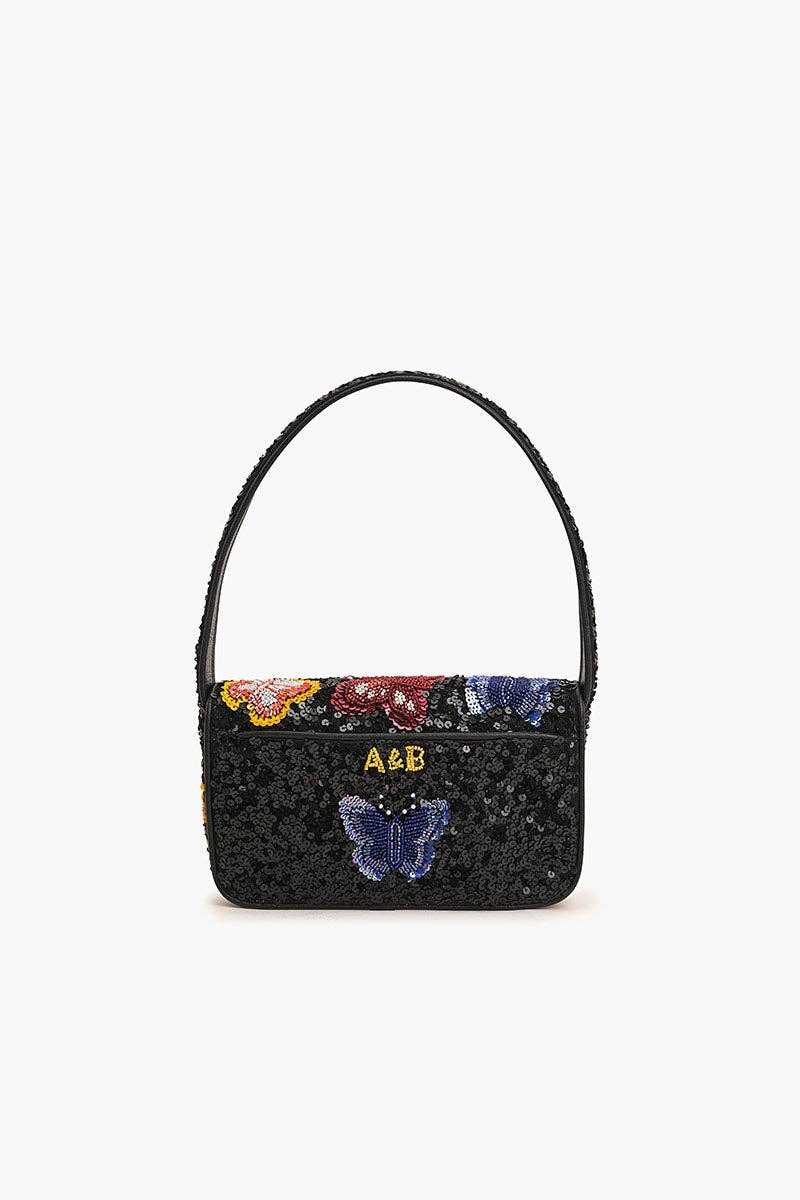 America & Beyond Charming Butterfly Beaded Shoulder Bag